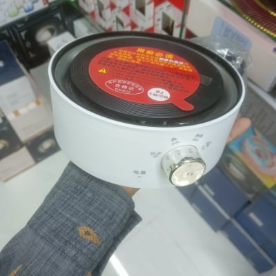 Picture of Electric Mini Stove, Electric Hot Plate Far Infrared Heating 360 Degree Vertical Heating Even Heating Round Body Fast for Coffee (White) 220V 710w-Multicolor
