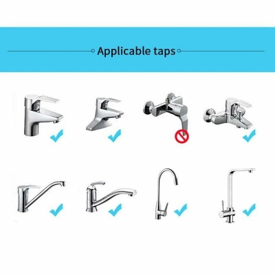 Picture of Moveable 360° Rotatable Kitchen Faucet Tap Head Sprayer – Water Saving, Dual Mode Filter Nozzle, Stainless Steel Design, Splash-Proof Extension for Easy Dishwashing and Sink Cleaning, Durable ABS Home Accessory-white