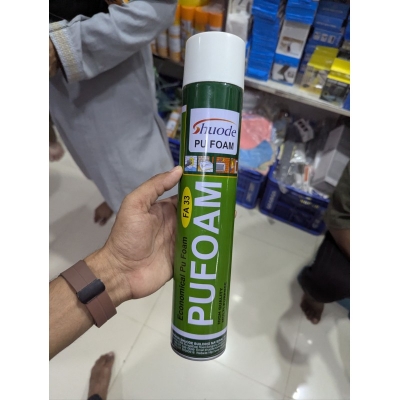 Picture of Shuode PU Foam FA33 Polyurethane Expanding Spray 750ml High Quality Economical Multi-Purpose Sealant for Gaps Filling and Insulation Projects in Bangladesh for Doors Windows Frames Construction and Home Repairing Maintenance Works.-Multicolor