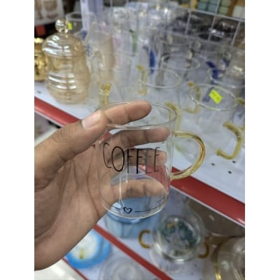 Picture of Premium 6 Pcs Glass Mug Set with Handle for Hot Coffee Tea Milk 220ml Borosilicate High Temperature Resistant Clear Glassware Perfect for Home Office Daily Use and Gift Occasions Worldwide.-Multicolor