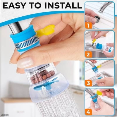 Picture of Water Filter Faucet Bathroom Sink - 3Pcs Water Filter for Sink Bathroom Faucet Extender Kitchen Sink Water Filter - 360° Adjustable Shower Head Filter Shower Faucet Handle for Kitchen Accessories-Multicolor