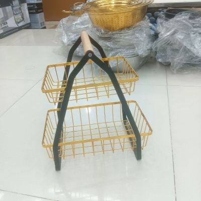 Picture of 1 pcs 2-Tier Countertop Fruit Basket Storage, Vegetable Rack Bread Display Stand for Kitchen-Multicolor