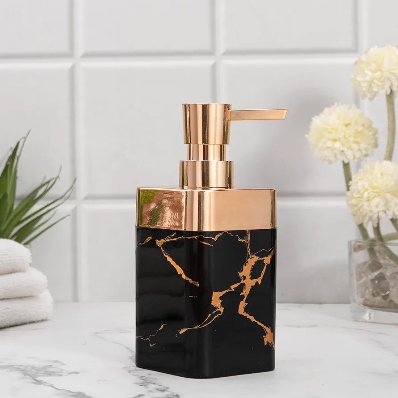 Picture of Soap Dispenser for Bathroom and Kitchen, Hand Soap Dispenser for Lotion, Shower Gel, Shampoo, Sanitizer Dispenser Refillable Liquid Dispenser with Rustproof Pump, Black-Black
