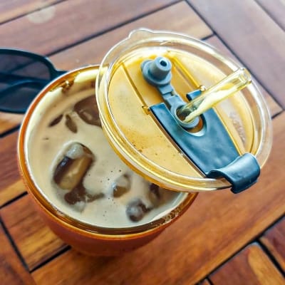 Picture of 1 pcs mug sleeves reusable clear, iced coffee cup, leather cupsoffee travel mug, glass travel coffee mug, mup with leather, leather glass coffe mug with, 15 oz tumbler, iced coffee cups with lids golden color-Gold