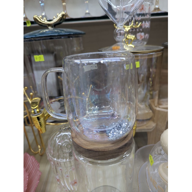 Picture of Double Wall Insulated Borosilicate Glass Mug for Hot and Cold Beverages with Handle, Heat-Resistant Clear Tea and Coffee Cup, Keeps Drinks Warm & Exterior Cool to Touch-Multicolor
