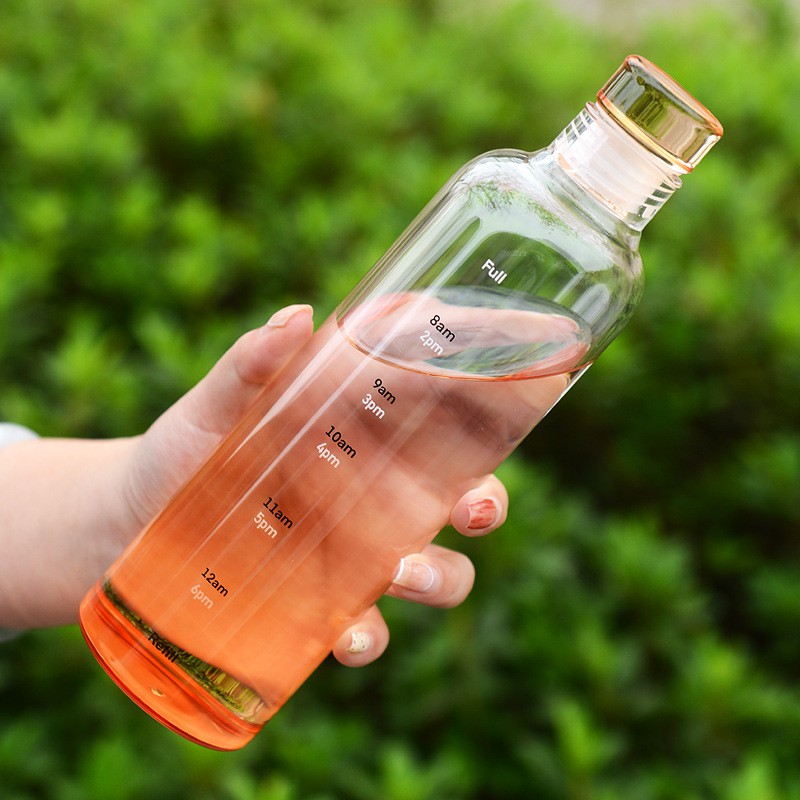 Picture of Transparent 500ml Glass Water Bottle – Leakproof & Drop Resistant – Travel-Friendly & Stylish – Perfect for Office, Outdoor, Gym – Durable Glass Body with Plastic Lid-Multicolor