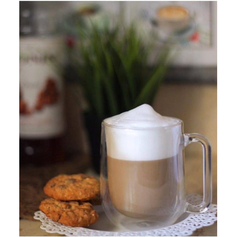 Picture of 1 pcs large size Double Glass Nescave Mug - Double Tier Mug for Nescave and Various Beverages-White