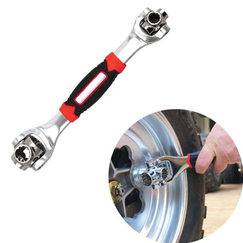 Picture of 48-in-1 Universal Socket Wrench Tiger Wrench with 360° Rotating Head, Durable Carbon Steel Multi-Tool with Anti-Slip Handle for Standard & Metric Nuts and Bolts-Multicolor