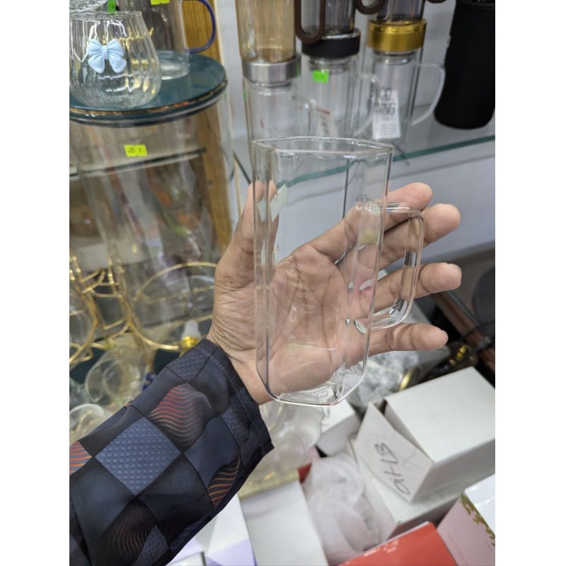 Picture of Premium Clear High Borosilicate Glass Tea Mug with Stainless Steel Mesh Infuser and Heat Resistant Handle Perfect for Brewing Loose Leaf Herbal Black Green Tea at Home and Office Daily Use.-Multicolor