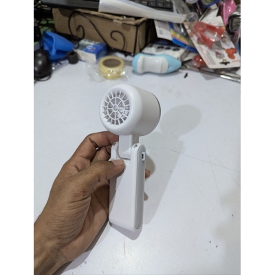 Picture of Portable Handheld Turbo Fan with LED Digital Display and 5-Speed Adjustable Wind Control for Quick Cooling During Outdoor Travel, Camping, Office Use, and Long-Lasting USB Rechargeable High-Capacity Battery Support.-Multicolor