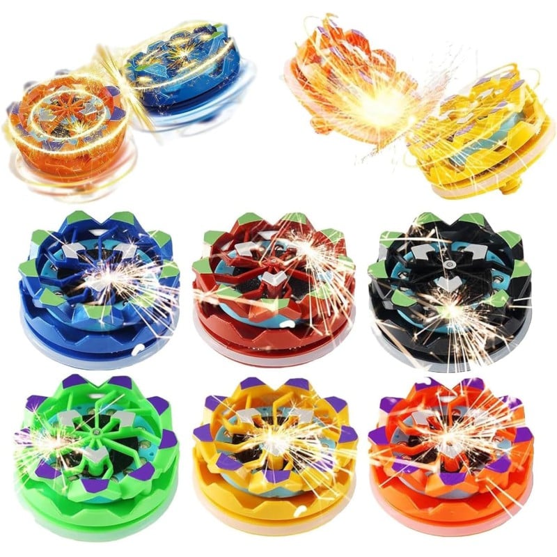 Picture of Fireworks Fingertip Gyro,Handheld Fireworks Gyroscope,Collision Sparks Light Up Spinning Top Toy,Creative Gyroscope Toy for Kids,Fidget Spinners for Adults, Cool Flashing Spinning toy random colour-Multicolor