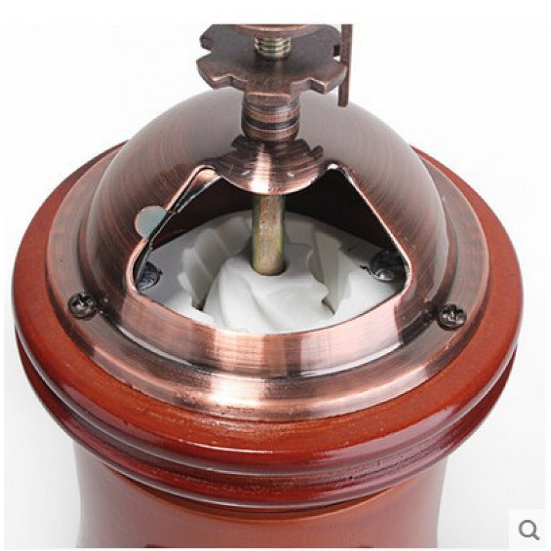 Picture of 1pcs Coffee Grinder Manual, Wooden Coffee Mill with Ceramic Burr, Large Capacity, Cast Iron Hand Crank, Portable Adjustable Grinder-Multicolor