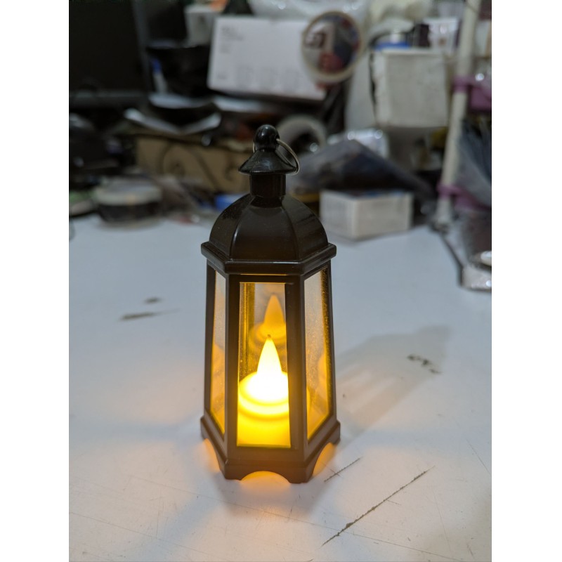 Picture of Retro Style Decorative LED Candle Lantern battery operated flameless flickering light for home indoor outdoor garden patio hanging lamp vintage antique design amber glow flicker safe for kids pets party decor.-Multicolor