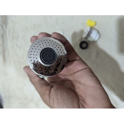 Picture of Universal 360 Degree Rotating Flexible Kitchen Faucet Aerator Extender with Dual Mode Spray Nozzle and Stainless Steel Hose Attachment for Water Saving Performance and Easy Sink Cleaning Access in Modern Homes.-Silver