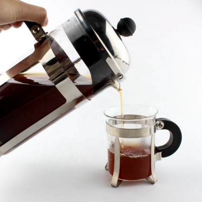 Picture of 600 ml French Press Coffee Maker, Glass Classic Copper Coffee Press, Cold Brew Heat Resistant Thickened Borosilicate Coffee Pot-Multicolor