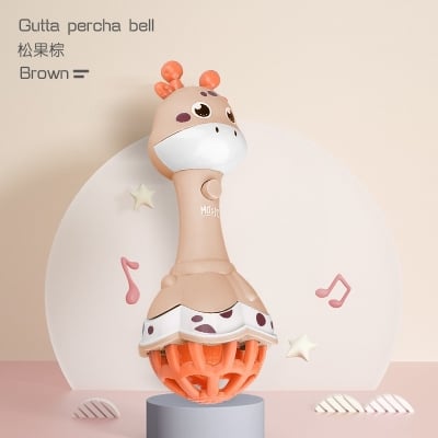 Picture of Animal Musical Rattle Stick Toy with Teether, Light & Sound | Giraffe Design Baby Toy | Safe for Infants | Random Color | Pack of 1-Multicolor