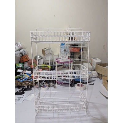 Picture of Buy 3 Tier Kitchen Spice Rack and Multipurpose Countertop Storage Organizer with White Powder Coated Finish for Organizing Spice Jars Bottles and Condiments in Small Kitchen Spaces Effectively for Home Use.-White