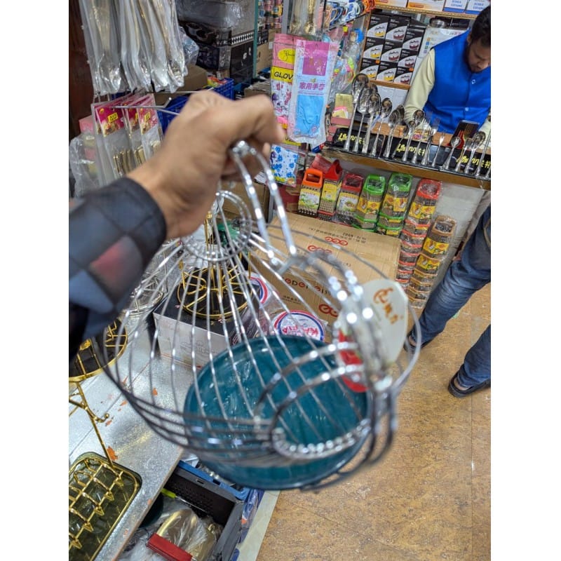 Picture of Decorative Heart Shape Chrome Wire Fruit Basket | Modern Kitchen Countertop Storage Bowl | Durable Metal Stand for Fresh Fruits, Vegetables, Bread, Snacks | Elegant Home Decor & Housewarming Gift-Multicolor