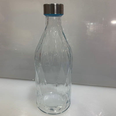 Picture of 1000ML Diamond Design Clear Glass Bottle – Reusable, Durable, Elegant for Water & Milk, Ideal for Daily Hydration, Home & Office Use.-Multicolor
