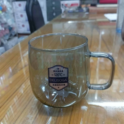 Picture of Pack of 6 Black Borosilicate Glass Mugs - 520ml, Microwave Safe, Scratch Resistant, Lightweight, No Lid, Round Shape, Perfect for Tea, Coffee, Milk, and Hot or Cold Beverages, GPB27HS.-Black