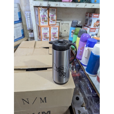 Picture of Premium 1.8L Silver Stainless Steel Vacuum Flask Featuring a High Quality Glass Refill Inner Liner for Superior Thermal Insulation Keeping Your Coffee and Tea Hot for Many Hours During Daily Use.-silver