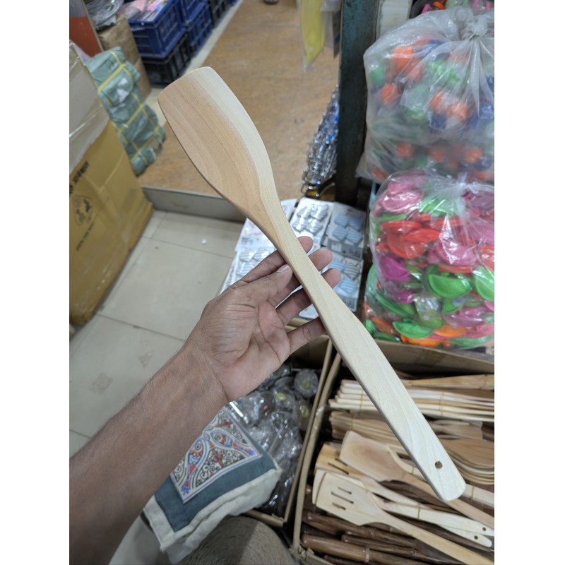 Picture of Natural Beechwood Turner Spatula, Heat-Resistant Non-Stick Safe Wooden Cooking Spoon for Sautéing, Stir-Frying, and Flipping, Durable Eco-Friendly Handcrafted Kitchen Utensil with Ergonomic Handle and Hanging Hole for Easy Storage.-Multicolor