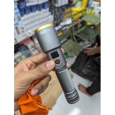 Picture of KK K7 Professional Tactical Flashlight with High Power Laser LED 2km Long Beam Range Zoomable Focus Rechargeable 6000mAh Battery for Hunting Camping Outdoor Exploration and Heavy Duty Professional Search Operations Use.-Multicolor