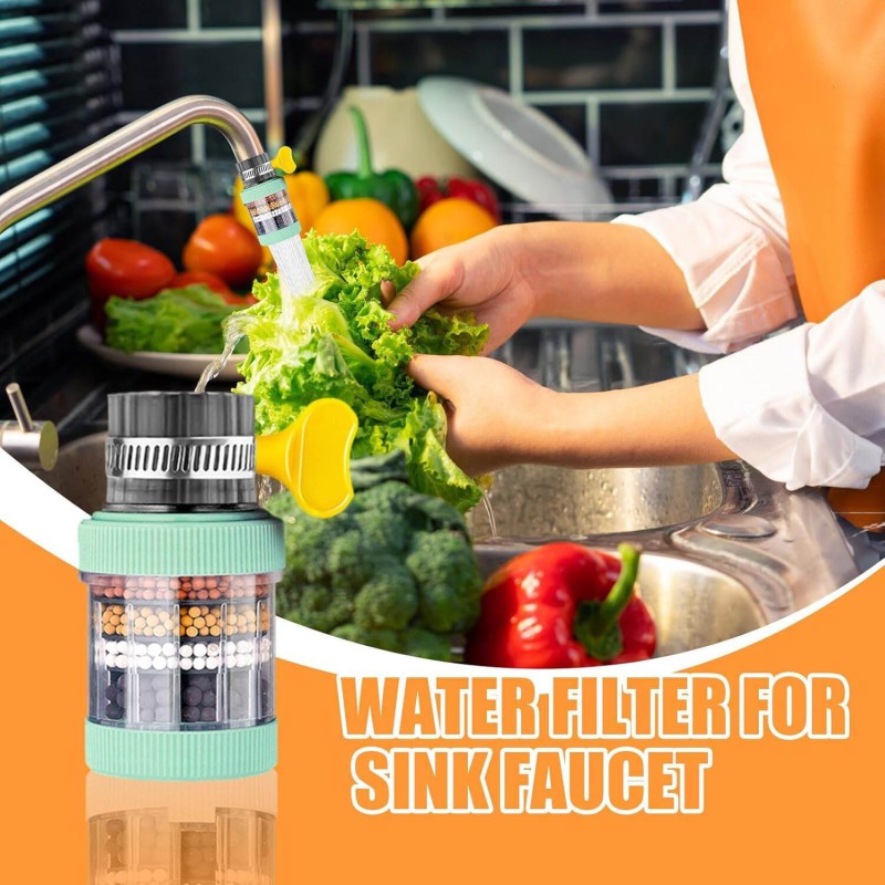 Picture of Water Filter for Sink,Six-Layer Sink Faucet Water Filter with Carbon | Water Drinking Necessities for Bathroom, Toilet, Kitchen, Tea Room, Laundry Room-Multicolor