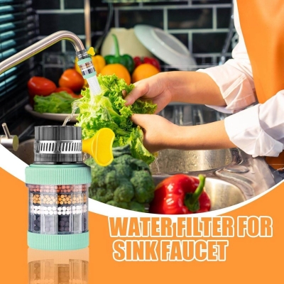 Picture of Water Filter for Sink,Six-Layer Sink Faucet Water Filter with Carbon | Water Drinking Necessities for Bathroom, Toilet, Kitchen, Tea Room, Laundry Room-Multicolor