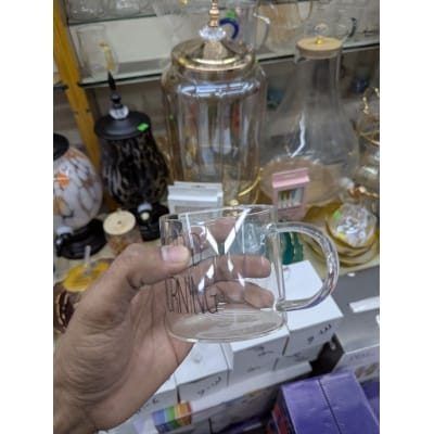 Picture of Premium Borosilicate Good Morning Glass Mug for Coffee, Tea, and Milk, Heat Resistant Fireproof Transparent Drinkware, Eco-Friendly Glass Cup with Handle, Ideal Gift for Home, Office, and Daily Breakfast.-Multicolor