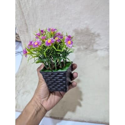 Picture of Realistic Artificial Purple Daisy Potted Plant for Home Decor, Office Table, and Indoor Aesthetic Room Decoration-Multicolor