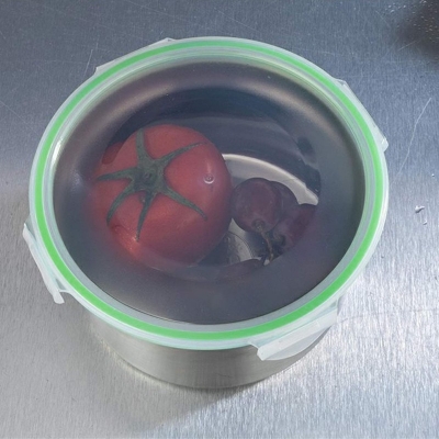 Picture of Preservation Bowl, Heat‑Resistant 304 Stainless Steel with Lid 3Pcs/Set Fridge Storage Box, for Home Refrigerator 15 cm,3cm & 11cm-Multicolor