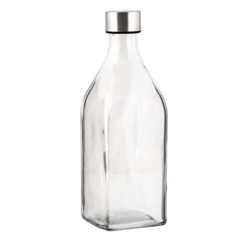 Picture of 1000ml Square Glass Water Bottle | Clear Reusable Beverage Carafe for Juice, Milk & Cold Drinks.-Multicolor