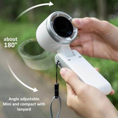 Picture of Portable Handheld Turbo Fan, ONE STAR Handheld Turbo Fan With Digital Display and 5 Gear Wind, Foldable USB Rechargeable HandheldFan for Outdoor-Multicolor