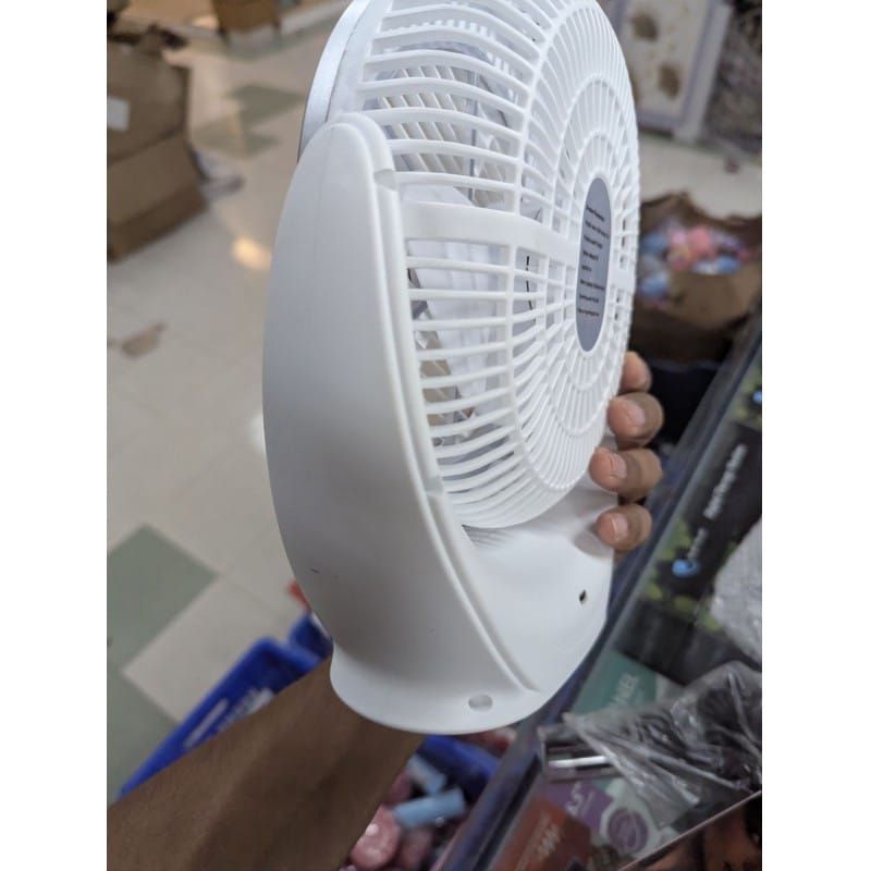 Picture of Portable Rechargeable Desktop Fan with Dual Battery and Integrated COB LED Light High-Speed Personal Cooling Fan for Home Office and Travel Use During Load Shedding in Bangladesh with USB Type-C Charging.-Multicolor