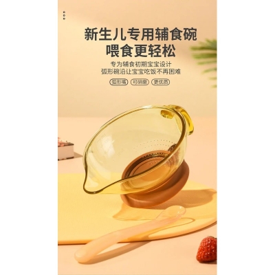 Picture of Baby Aladdin Bowl Baby Feeding Bowl Baby Food Container Baby Suction Bowl With Spoon Baby Learning To Eat Bowl-Multicolor