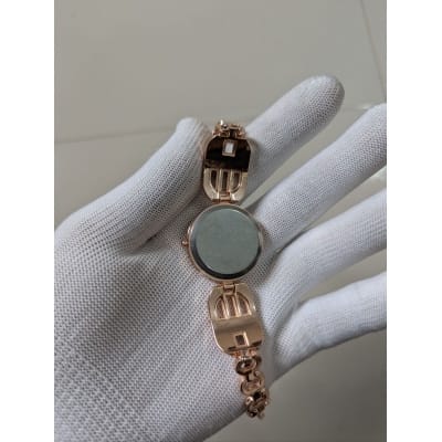Picture of Elegant Rose Gold Women's Bracelet Watch featuring a Luxury Quartz Analog Movement, Durable Stainless Steel Chain, and Stylish Black Enamel Accents for Formal Events, Casual Wear, and Premium Gifting Occasions.-Multicolor