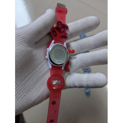 Picture of Marvel Captain America 3D Kids Digital Watch featuring Disco LED Flashing Lights and Built-in Music, Adjustable Pink Silicone Strap Superhero Character Wristwatch, Perfect Birthday Gift for Little Avengers Fans and Children.-Red