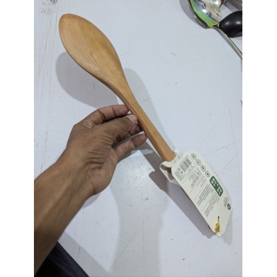 Picture of Handcrafted Large Long Handled Hardwood Cooking Spoon and Heat Resistant Natural Soup Ladle Utensil-Brown