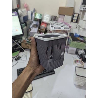 Picture of Mini Plastic Slatted Waste Basket/Desk Organizer square shape-Multicolor