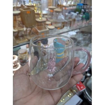 Picture of Premium quality Whale Oceano glass mug featuring a handcrafted 3D blue whale figurine inside, made from durable heat resistant borosilicate glass perfect for enjoying hot coffee, tea, or cold beverages daily.-Multicolor