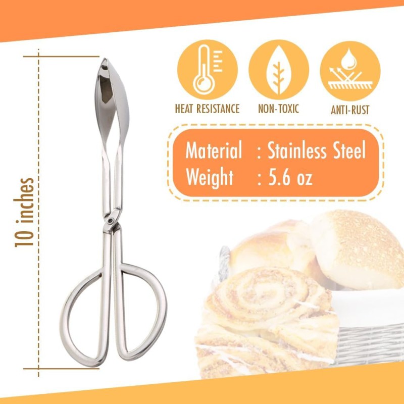 Picture of Stainless Steel , 10 Inch Serving with Comfortable Grip, Anti Rust and Corrosion Dishwasher Safe Fork for Home Kitchen Party Buffet Catering with Food Recipe Ebook-Silver