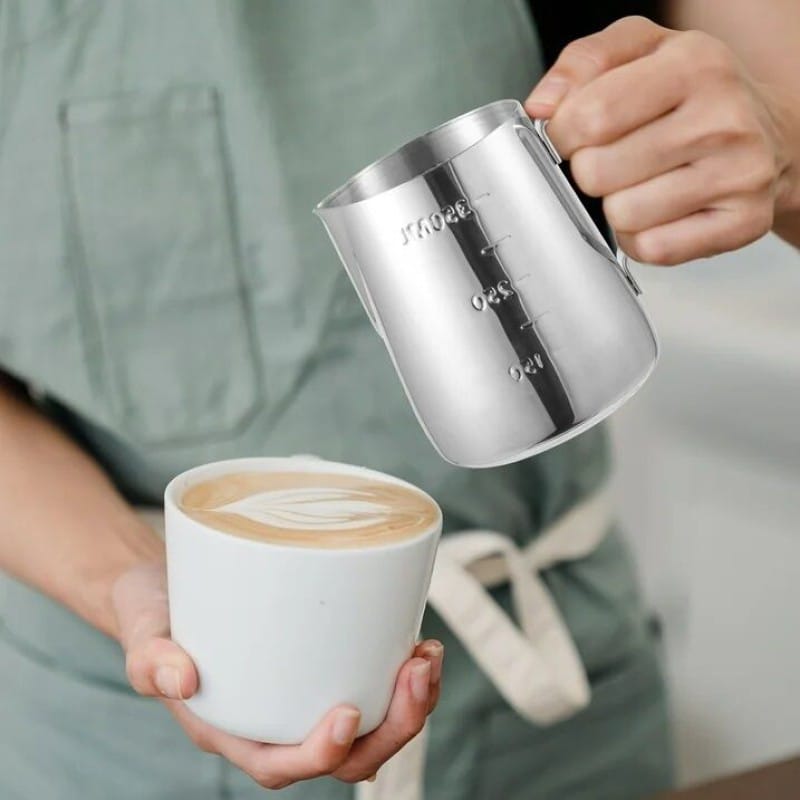 Picture of 350ml Stainless Steel Milk Jug Frothing Frother Coffee Latte Pitcher Measure Cup-Silver