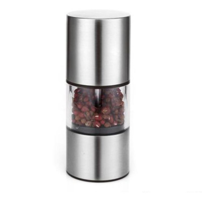 Picture of 1pcs Glaceon Salt and Pepper Grinder,Stainless Steel Push Button Grinder Modern Design Thumb Grinder, for Black Pepper,Portable Handy Pepper Mill for Travel, Breakfast, BBQ-Multicolor