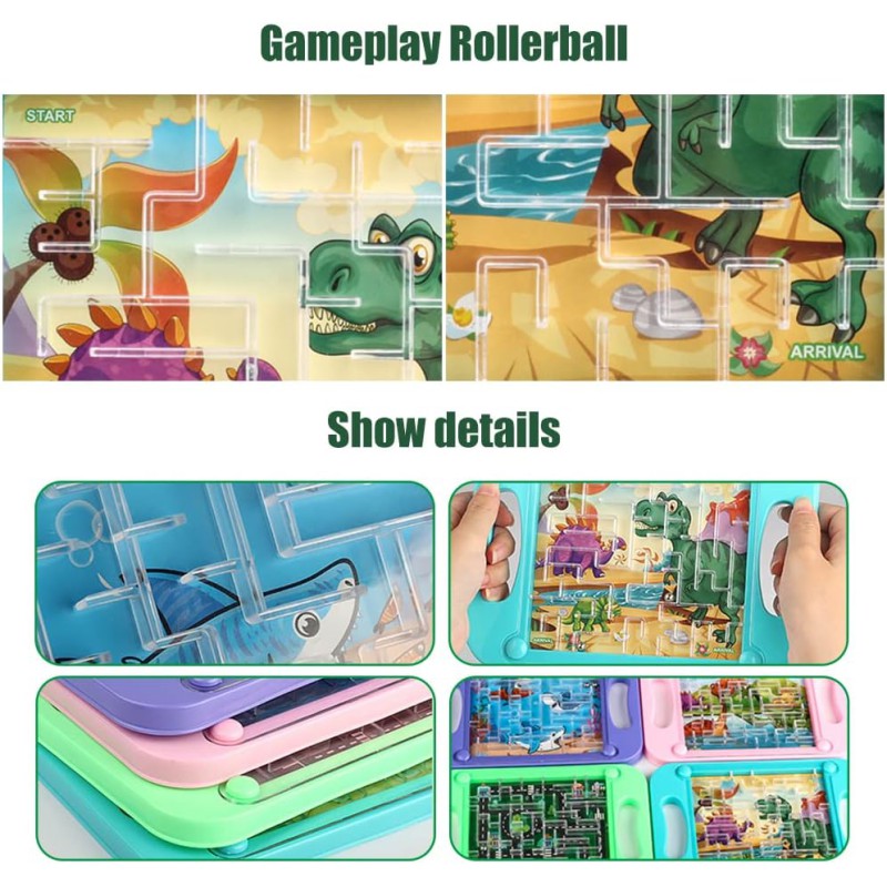 Picture of Puzzle Maze Ball Toys Challenging Puzzle Maze Skill Game Maze Puzzle Toy Interactive maze Balance Labyrinth Ball Toys Leisure Puzzle Game Portable Decompression Educational Toy Game for Kids-Multicolor