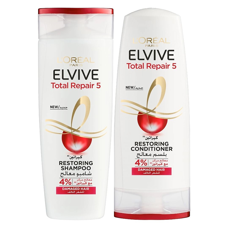 Picture of Loreal Paris Elvive Total Repair 5 Repairing Shampoo 400ml + Conditioner 360ml For Damaged Hair & Split Ends