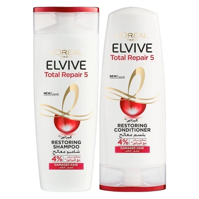 Picture of Loreal Paris Elvive Total Repair 5 Repairing Shampoo 400ml + Conditioner 360ml For Damaged Hair & Split Ends
