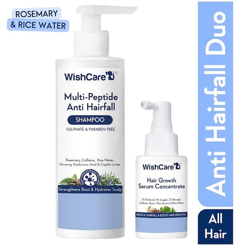 Picture of WishCare Redensyl Hair Growth Serum & Multi Peptide Anti Hairfall Shampoo Combo Pack (30 ml+250 ml)