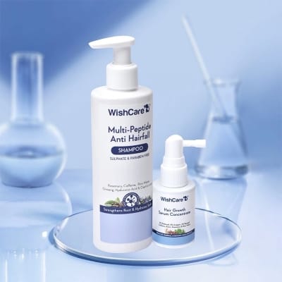 Picture of WishCare Redensyl Hair Growth Serum & Multi Peptide Anti Hairfall Shampoo Combo Pack (30 ml+250 ml)