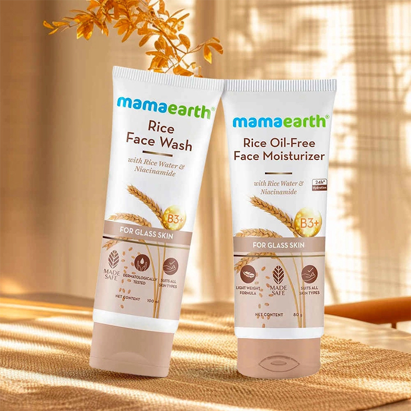 Picture of Mamaearth Rice Face Wash (100 ml) + Rice Oil-Free Face Moisturizer (80 gm)